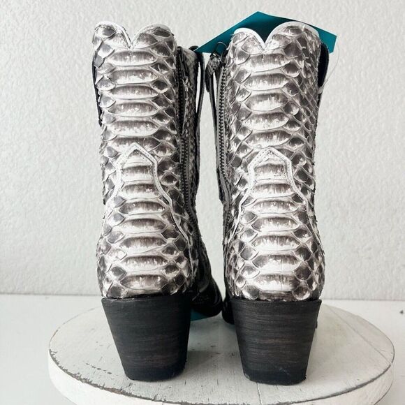 NEW Lane VICKSON Womens Cowboy Bootie 7.5 SnakeSkin Black Western Cowgirl Boots - Picture 3 of 11